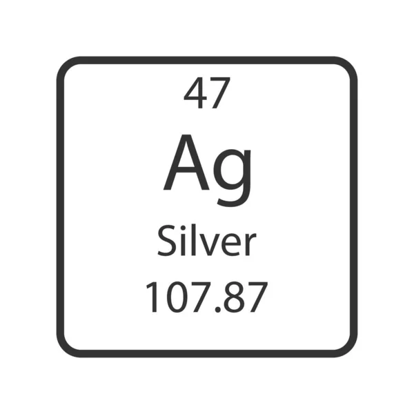 Símbolo Prata Elemento Químico Tabela Periódica Ilustração Vetorial — Vetor de Stock