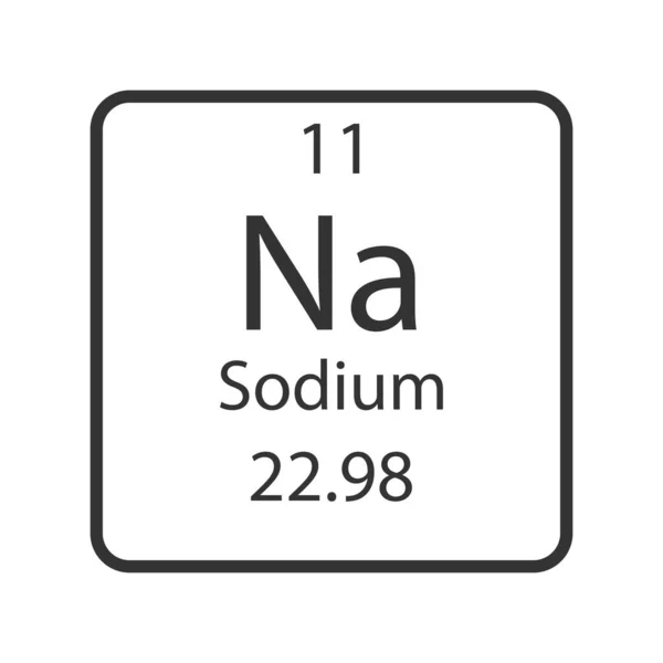 Symbol Sodu Element Chemiczny Układu Okresowego Ilustracja Wektora — Wektor stockowy