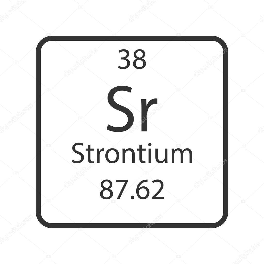Strontium symbol. Chemical element of the periodic table. Vector illustration.