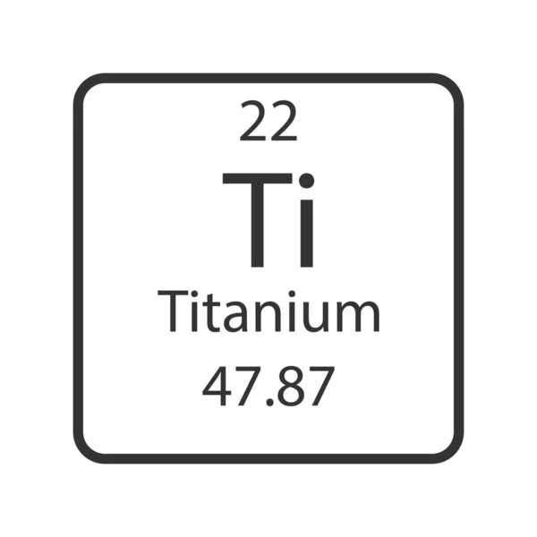 Símbolo Titânio Elemento Químico Tabela Periódica Ilustração Vetorial — Vetor de Stock