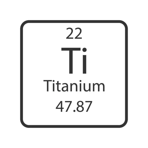 Simbolo Titanio Elemento Chimico Della Tavola Periodica Illustrazione Vettoriale — Vettoriale Stock