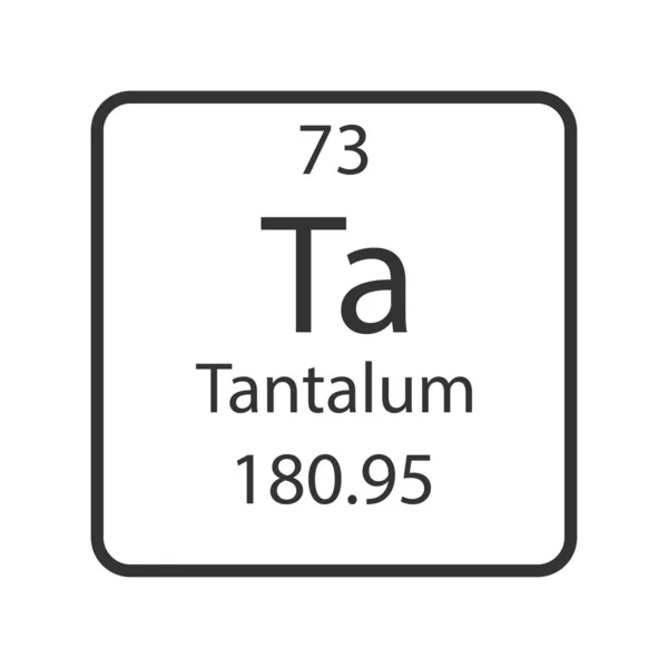 Tantalum Symbol Chemical Element Periodic Table Vector Illustration - Stok Vektor