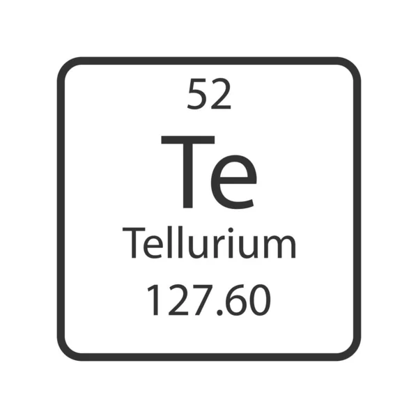 Tellurium Symbol Chemical Element Periodic Table Vector Illustration — 스톡 벡터