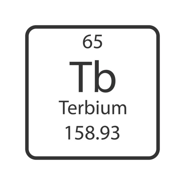 Terbium Symbol Chemical Element Periodic Table Vector Illustration — Stok Vektör