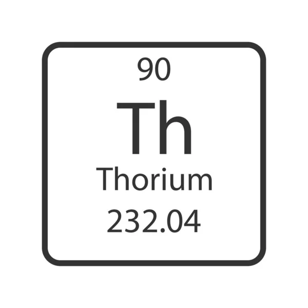 Simbol Torium Unsur Kimia Dari Tabel Periodik Ilustrasi Vektor - Stok Vektor