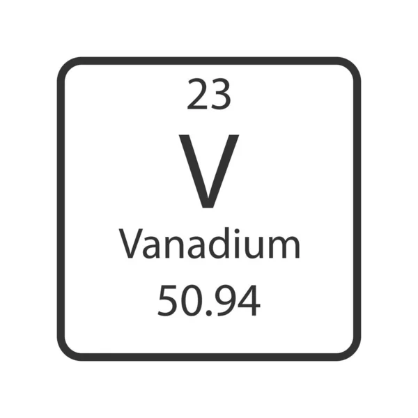 Símbolo Vanádio Elemento Químico Tabela Periódica Ilustração Vetorial — Vetor de Stock