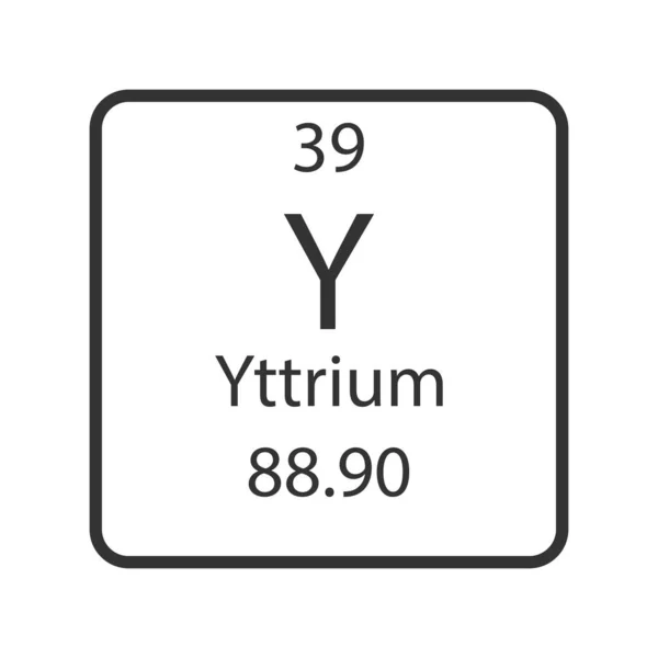Yttrium Symbol Chemical Element Periodic Table Vector Illustration — Stockvektor