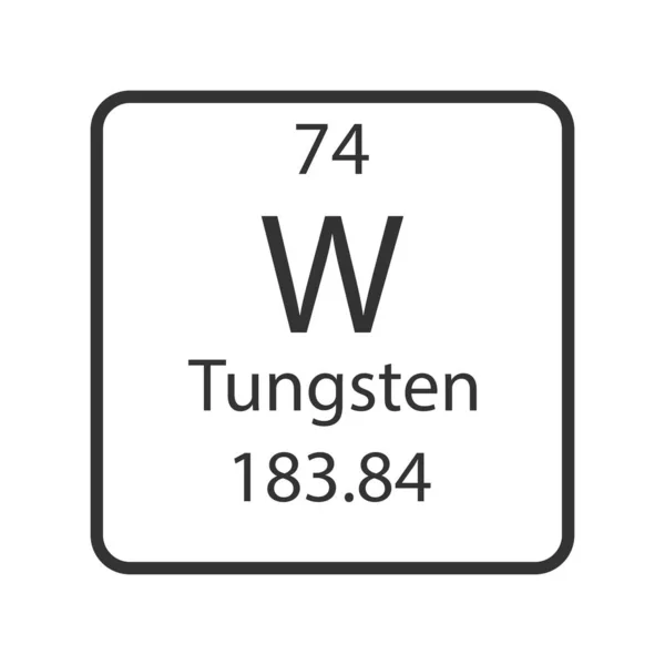 Tungsten Symbol Chemical Element Periodic Table Vector Illustration — Wektor stockowy