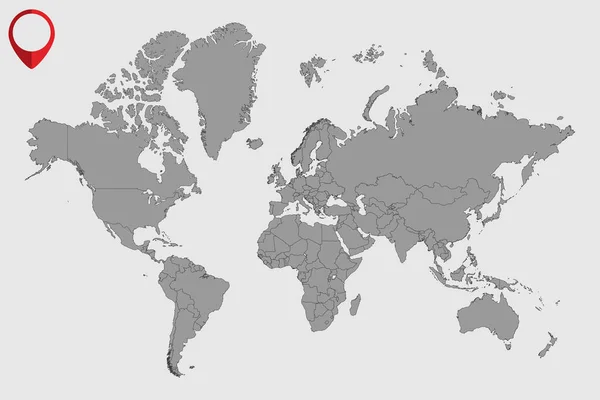 Pin Map World Map Vector Illustration — ストックベクタ