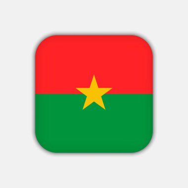 Burkina Faso bayrağı, resmi renkler. Vektör illüstrasyonu.