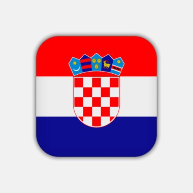 Hırvatistan bayrağı, resmi renkler. Vektör illüstrasyonu.