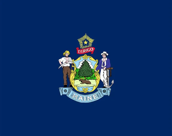 Maine State Flag Vector Illustration — Stock vektor