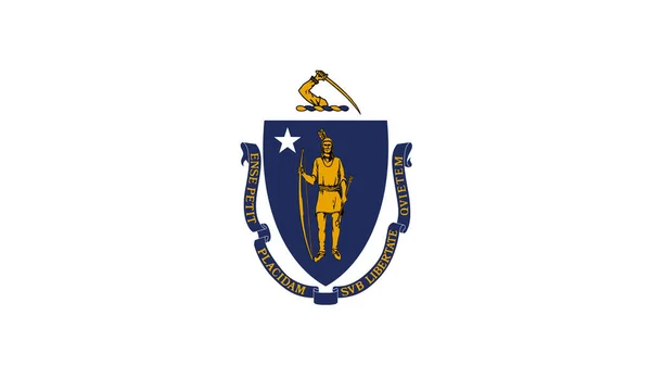 Massachusetts State Flag Vector Illustration — Vettoriale Stock