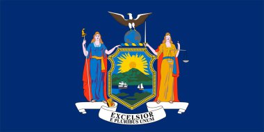 New York state flag. Vector illustration.