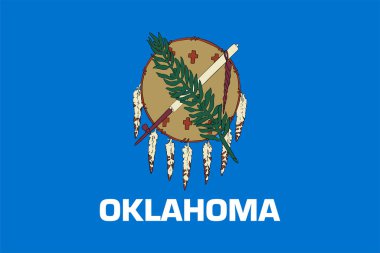 Oklahoma eyalet bayrağı. Vektör çizimi.