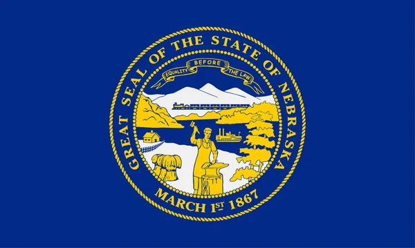 Nebraska State Flag Vector Illustration — Stok Vektör