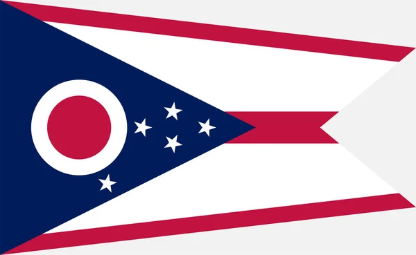 Ohio State Flag Vector Illustration — 스톡 벡터