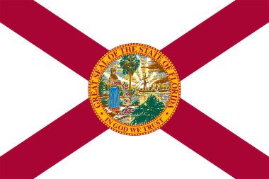 Florida devlet bayrağı. Vektör çizim.