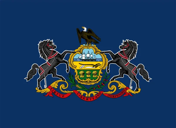 Pennsylvania State Flag Vector Illustration — 스톡 벡터