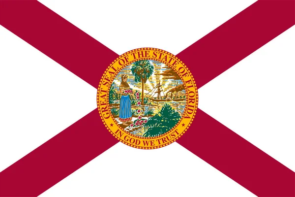 Bandeira Estado Flórida Ilustração Vetorial —  Vetores de Stock