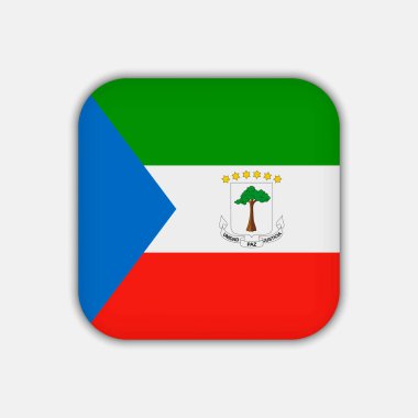 Ekvator Gine bayrağı, resmi renkler. Vektör illüstrasyonu.