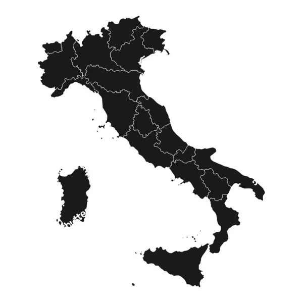 Italy Map Region Borders Vector Illustration — 图库矢量图片