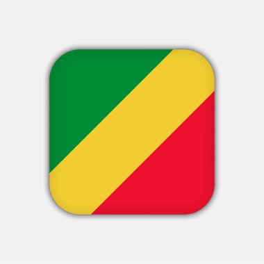 Kongo Cumhuriyeti bayrağı, resmi renkler. Vektör illüstrasyonu.