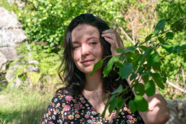 Close up portrait young beautiful woman.