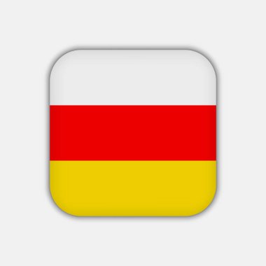 Güney Osetya bayrağı, resmi renkler. Vektör illüstrasyonu.