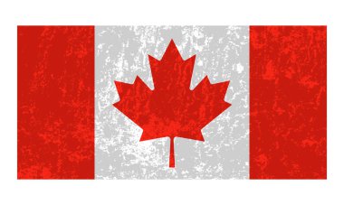 Canada grunge flag, official colors and proportion. Vector illustration.