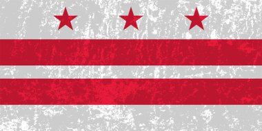 District of Columbia state grunge flag. Vector illustration.