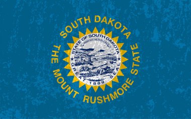 South Dakota state grunge flag. Vector illustration.