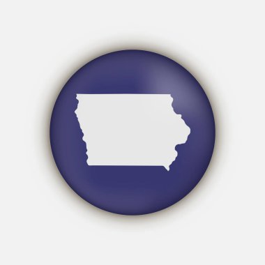 Uzun gölgeli Iowa devlet dairesi haritası