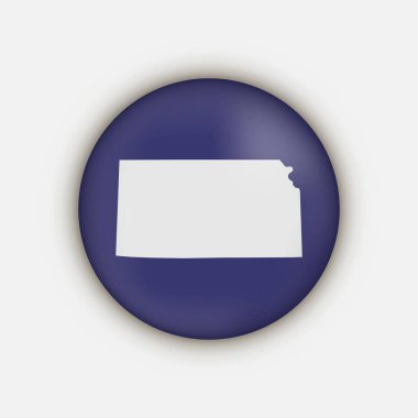 Kansas eyaletinin uzun gölgeli çember haritası