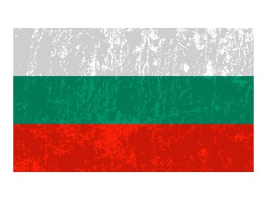 Bulgaria grunge flag, official colors and proportion. Vector illustration.