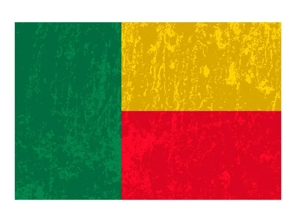 Benin Grunge Flag Official Colors Proportion Vector Illustration — Vector de stock
