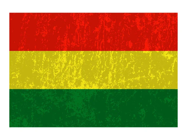 Bolivia Grunge Flag Official Colors Proportion Vector Illustration —  Vetores de Stock