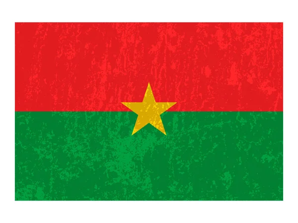 Burkina Faso Grunge Flag Official Colors Proportion Vector Illustration — Vetor de Stock