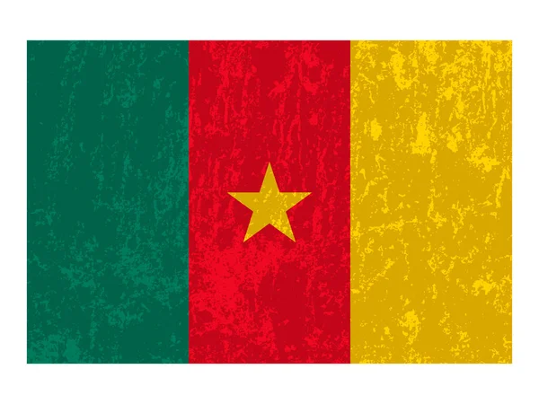Cameroon Grunge Flag Official Colors Proportion Vector Illustration — 스톡 벡터