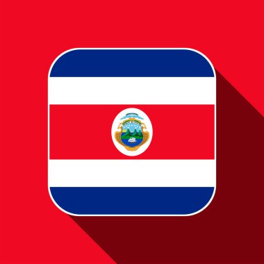 Kosta Rika bayrağı, resmi renkler. Vektör illüstrasyonu.