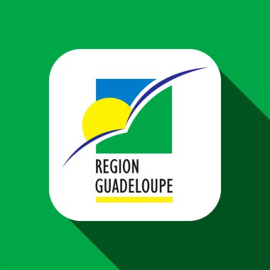 Guadeloupe bayrağı, resmi renkler. Vektör illüstrasyonu.