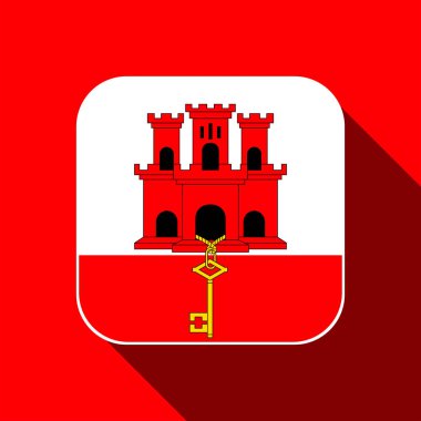 Cebelitarık bayrağı, resmi renkler. Vektör illüstrasyonu.