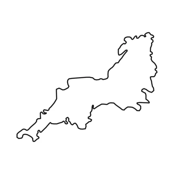 South West England Region Map Vector Illustration — Stok Vektör