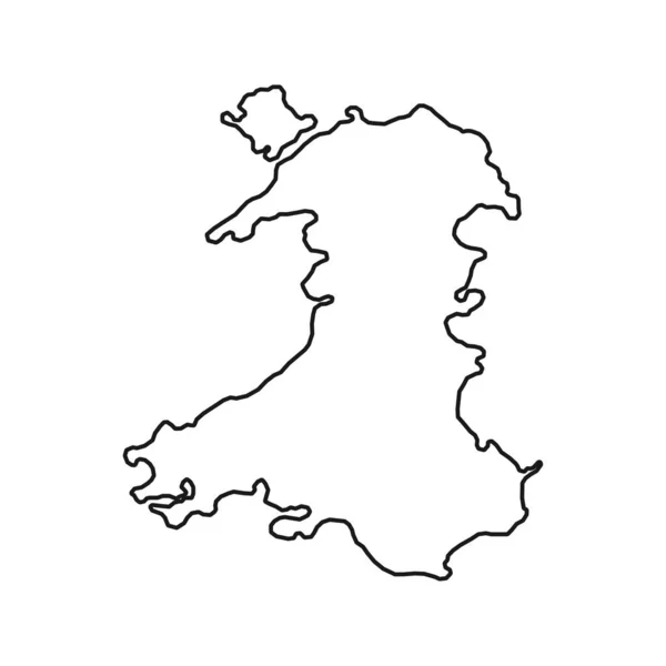 ウェールズ 英国地域地図 ベクターイラスト — ストックベクタ