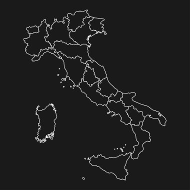 Italy Map with region borders. Vector illustration.