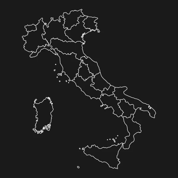 Italy Map Region Borders Vector Illustration — 图库矢量图片