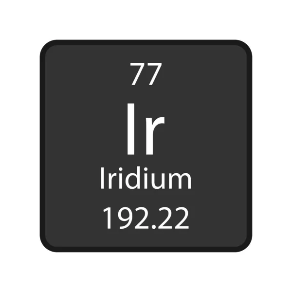 Iridium Symbol Chemical Element Periodic Table Vector Illustration — Stock vektor