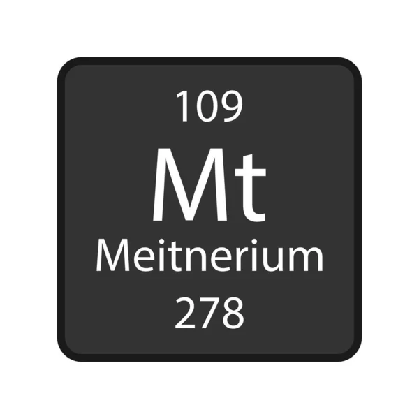 Meitnerium Symbol Chemical Element Periodic Table Vector Illustration — Vector de stock