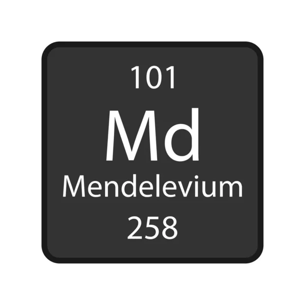 Mendelevium Symbol Chemical Element Periodic Table Vector Illustration — Stock Vector