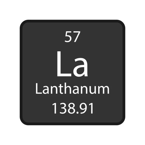 Lanthanum Symbol Chemical Element Periodic Table Vector Illustration — 图库矢量图片